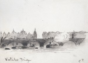 Waterloon sillan tutkimus (hiili) tekijältä Camille Jacob Pissarro